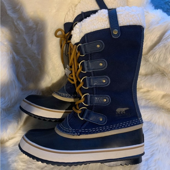 Sorel Joan Sherpa Boots Women’s Size 7 New Blue Winter Warm - Picture 3 of 8